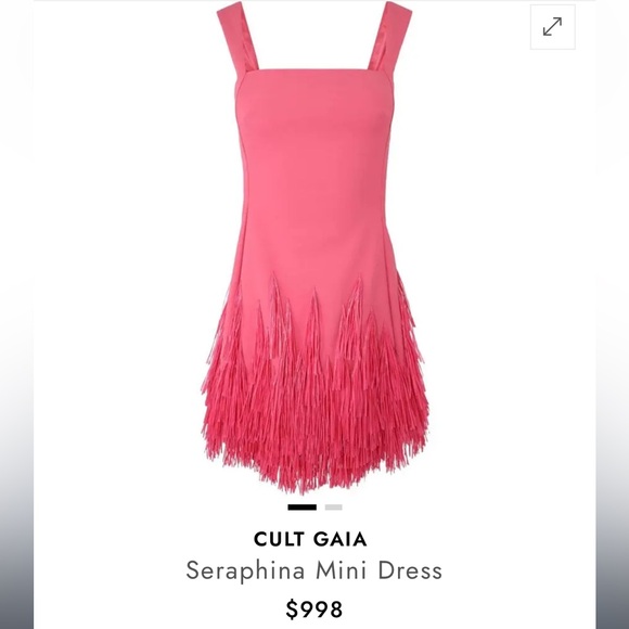 NWT CULT GAIA seraphina tassel trim fringe mini dress size small - Picture 6 of 6
